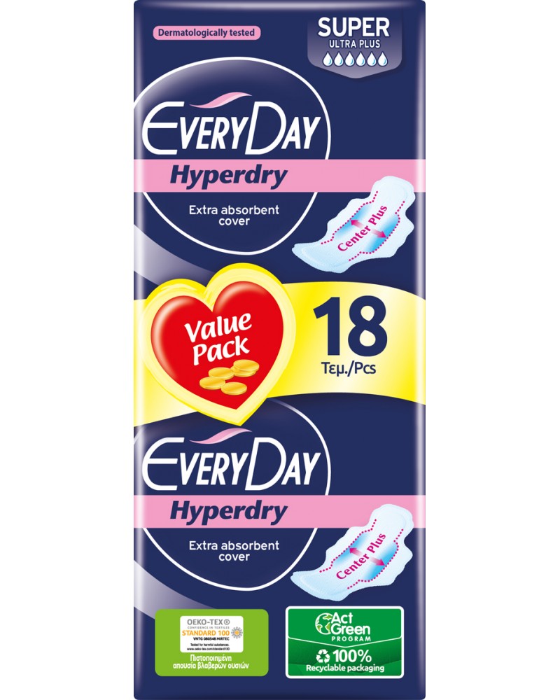 EveryDay Σερβιέτες Hyperdry SUPER Value Pack 18