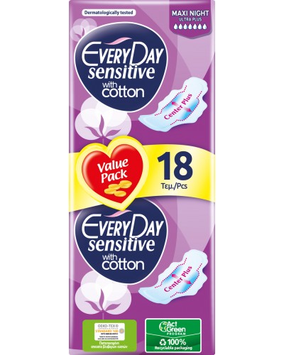 ΣΕΡΒΙΕΤΕΣ EVERYDAY SENSITIVE UL PL MAXI NIGHT ECONOMY 18T