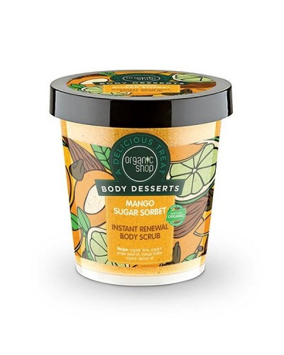 ORGANIC SHOP BODY DESSERTS MANGO SUGAR SORBET INSTANT RENEWAL BODY SCRUB 450ML