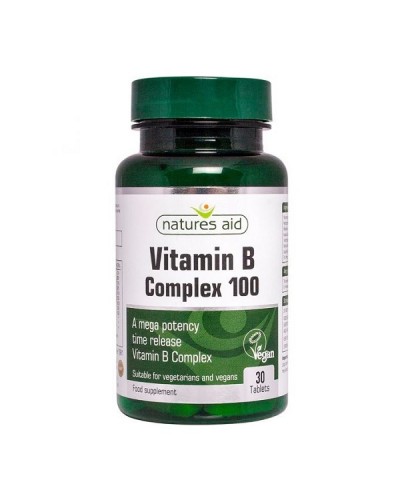 NATURES AID MEGA POTENCY VITAMIN B COMPLEX 100mg TIME RELEASE 30 TABS