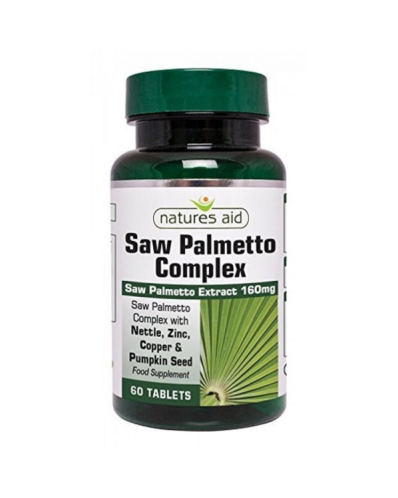 NATURES AID SAW PALMETTO COMPLEX WITH NETTLE, ZINC & AMINO ACIDS 60 TABS