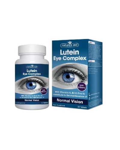 NATURES AID LUTEIN EYE COMPLEX 10mg (LUTEIN, BILBERRY & ALPHA LIPOIC ACID) 30 TABS