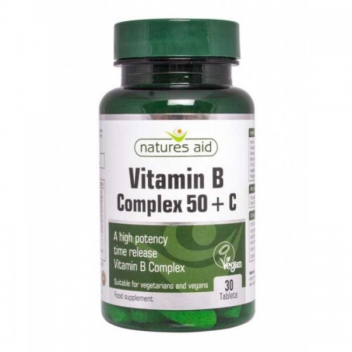 NATURES AID VITAMIN B COMPLEX   C HIGH POTENCY WITH VITAMIN C 90CAPS