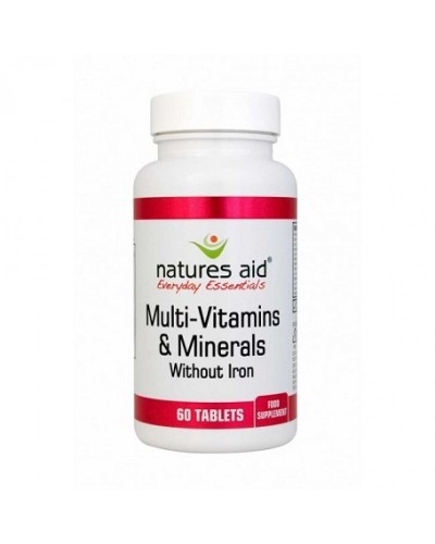 NATURES AID MULTI-VITAMINS & MINERALS WITHOUT IRON 60 TABS