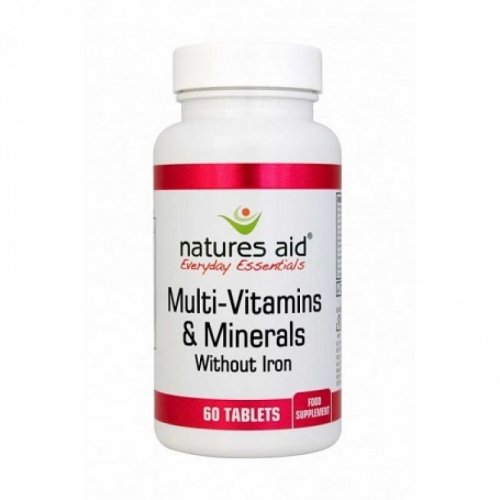 NATURES AID MULTI-VITAMINS & MINERALS WITHOUT IRON 60 TABS