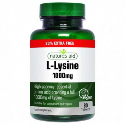 NATURES AID L-LYSINE 1000mg 80 TABS