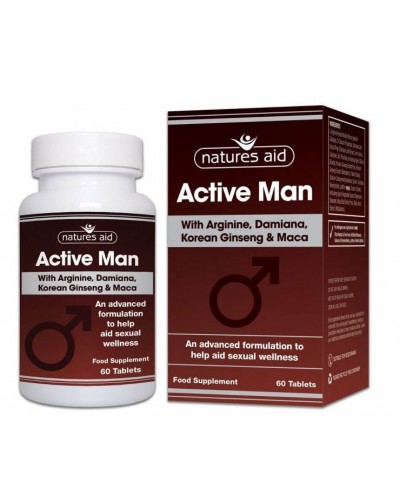 NATURES AID ACTIVE MAN WITH ARGININE, KOREAN GINSENG AND MACA 60 TABS