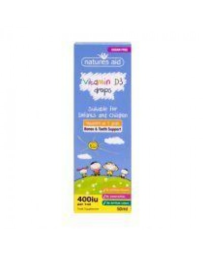 NATURES AID VITAMIN D3 400IU (10UG) MINI DROPS FOR INFANTS & CHILDREN (3 MONTHS - 5 YEARS) 50ML