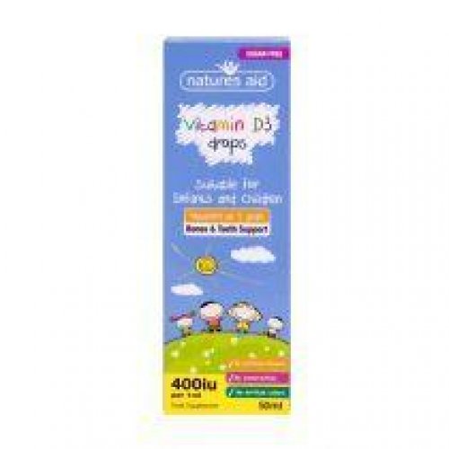 NATURES AID VITAMIN D3 400IU (10UG) MINI DROPS FOR INFANTS & CHILDREN (3 MONTHS - 5 YEARS) 50ML