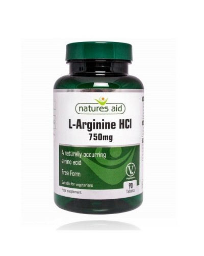 NATURES AID L-ARGININE HCL 750mg 90 TABS