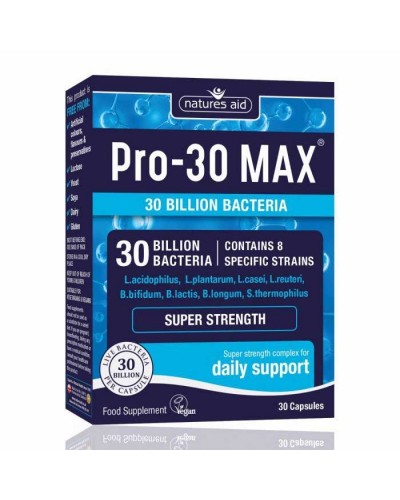 NATURES AID PRO-30 MAX (30 BILLION DAILY PROBIOTIC) 30 VCAPS