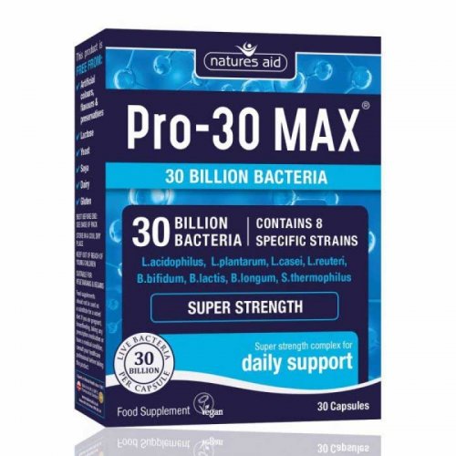 NATURES AID PRO-30 MAX (30 BILLION DAILY PROBIOTIC) 30 VCAPS