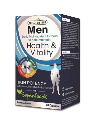 NATURES AID MEN S MULTI-VITAMINS & MINERALS WITH SUPERFOODS 30 VCAPS