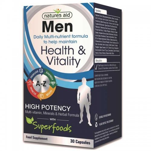 NATURES AID MEN S MULTI-VITAMINS & MINERALS WITH SUPERFOODS 30 VCAPS