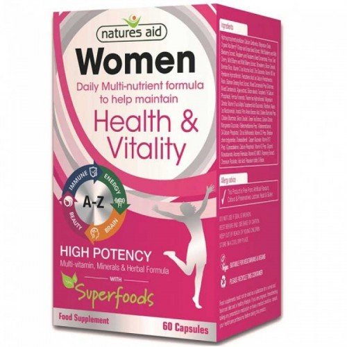 NATURES AID WOMEN S MULTI-VITAMINS & MINERALS (WITH SUPERFOODS) 60 VCAPS