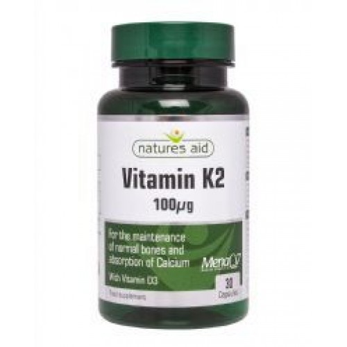 NATURES AID VITAMIN K2 100UG (MENAQ7)WITH VITAMIN D3 30CAPS