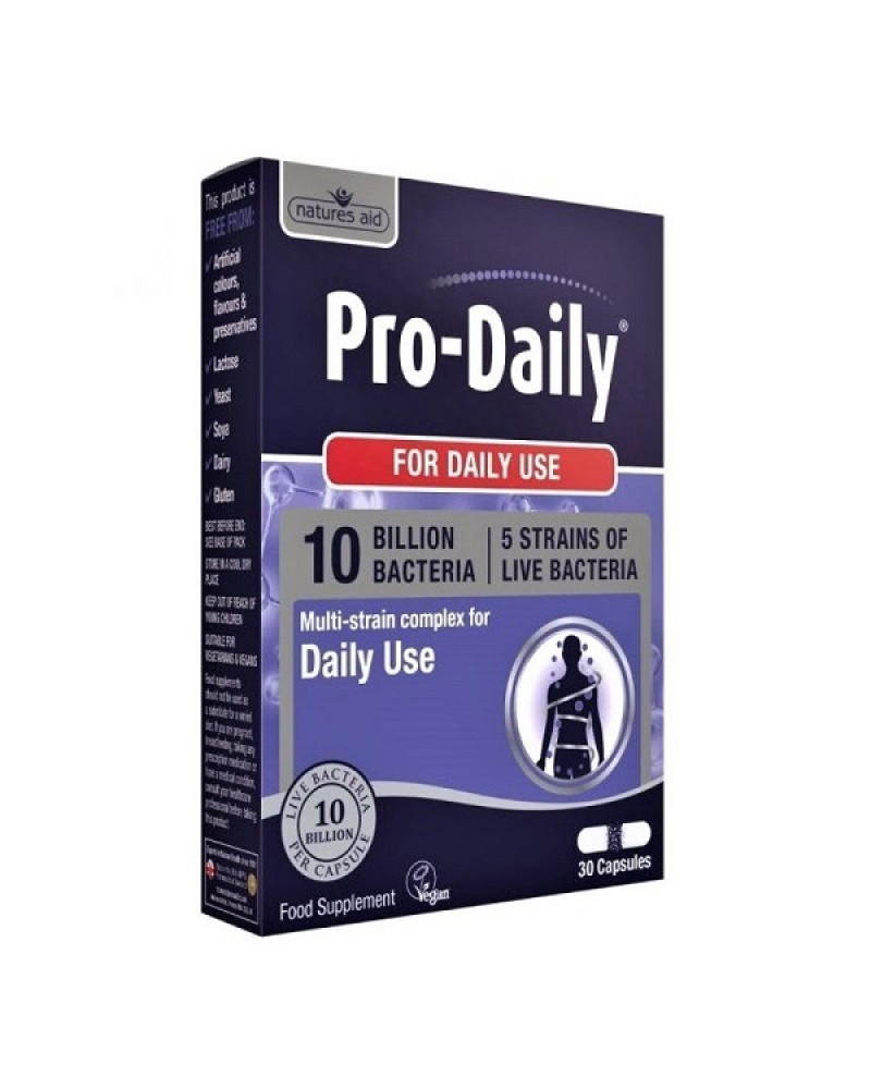 NATURES AID PRO-DAILY (10 BILLION BACTERIA) 8 STRAIN COMPLEX DAILY SUPPORT 30 VCAPS