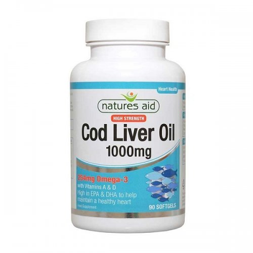 NATURES AID COD LIVER OIL HIGH STRENGTH 1000mg 90 SOFTGELS