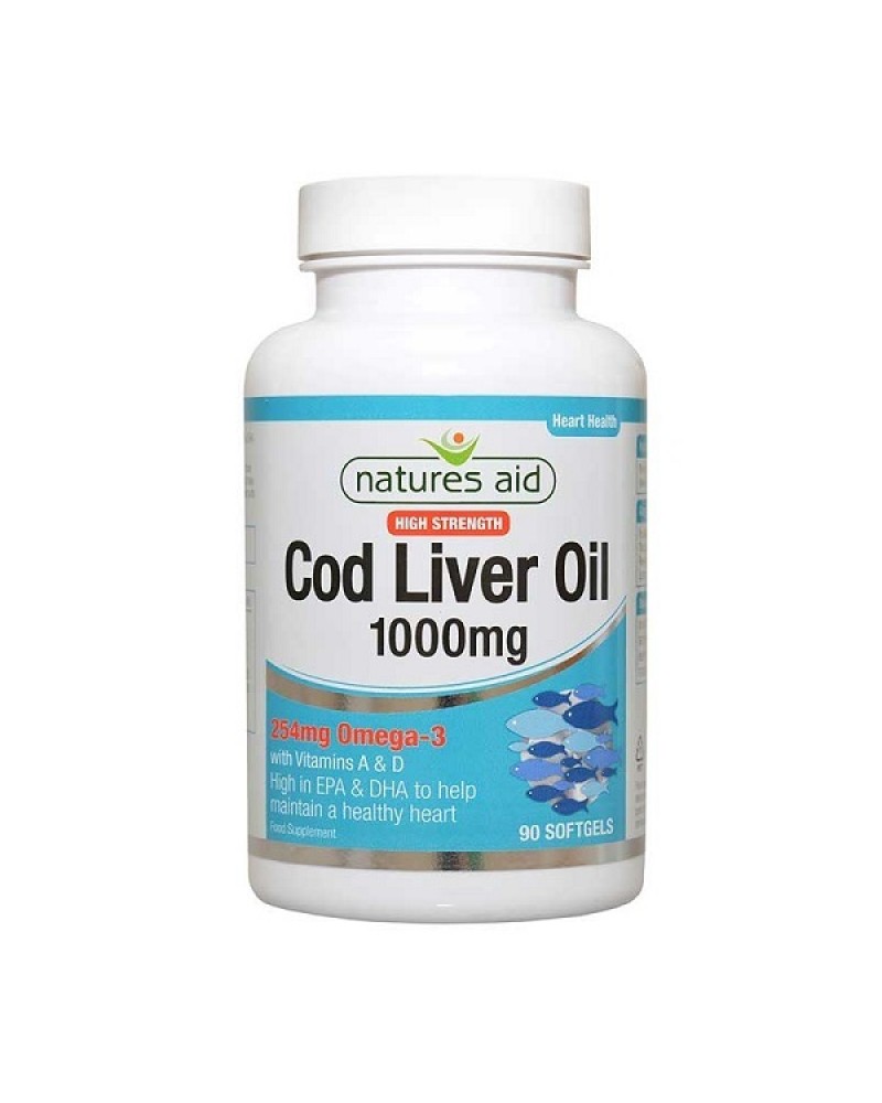 NATURES AID COD LIVER OIL HIGH STRENGTH 1000mg 90 SOFTGELS