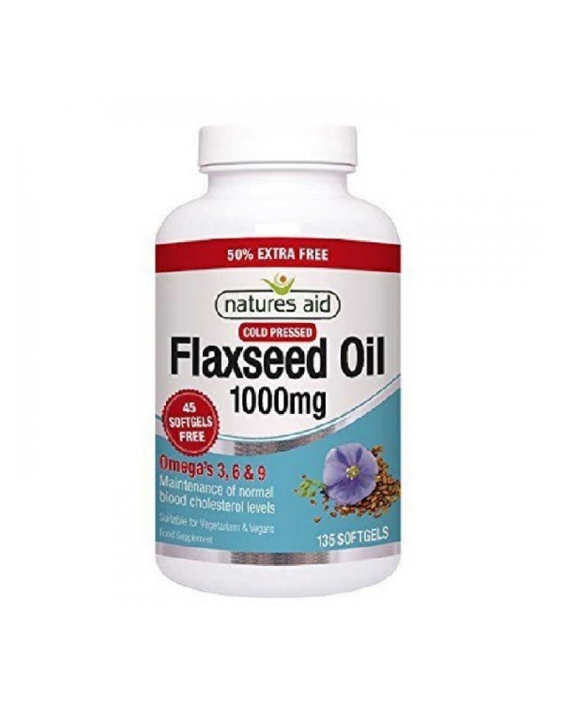 NATURES AID FLAXSEED OIL 1000mg 135 SOFTGELS