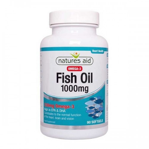 NATURES AID FISH OIL 1000MG (OMEGA-3) 90 SOFTGELS