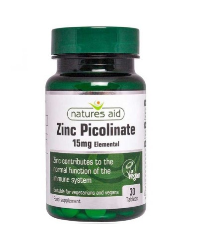 NATURES AID ZINC PICOLINATE 15mg ELEMENTAL 30 TABS