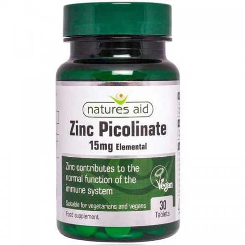 NATURES AID ZINC PICOLINATE 15mg ELEMENTAL 30 TABS