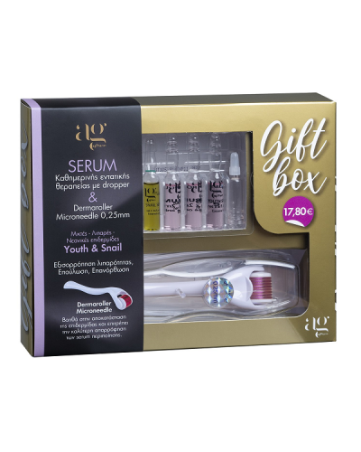 AG PHARM ΣΕΤ YOUTH SERUM & SNAIL SERUM & DERMA ROLLER 0.25mm ΓΙΑ ΜΙΚΤΕΣ-ΛΙΠΑΡΕΣ-ΝΕΑΝΙΚΕΣ ΕΠΙΔΕΡΜΙΔΕΣ