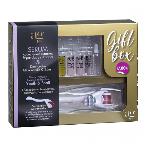 AG PHARM ΣΕΤ YOUTH SERUM & SNAIL SERUM & DERMA ROLLER 0.25mm ΓΙΑ ΜΙΚΤΕΣ-ΛΙΠΑΡΕΣ-ΝΕΑΝΙΚΕΣ ΕΠΙΔΕΡΜΙΔΕΣ