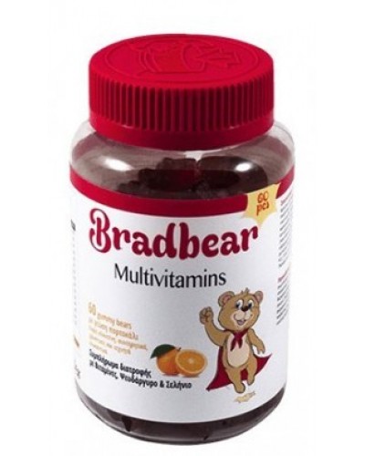 BRADEX BRADBEAR MULTIVITAMINS ΣΥΜΠΛΗΡΩΜΑ ΔΙΑΤΡΟΦΗΣ ΜΕ ΒΙΤΑΜΙΝΕΣ, ΨΕΥΔΑΡΓΥΡΟΣ & ΣΕΛΗΝΙΟ 60 ΖΕΛΕΔΑΚΙΑ