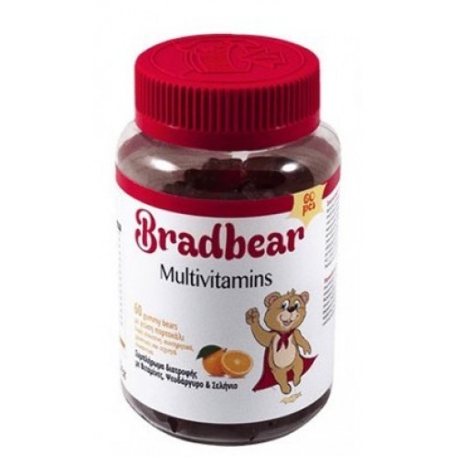 BRADEX BRADBEAR MULTIVITAMINS ΣΥΜΠΛΗΡΩΜΑ ΔΙΑΤΡΟΦΗΣ ΜΕ ΒΙΤΑΜΙΝΕΣ, ΨΕΥΔΑΡΓΥΡΟΣ & ΣΕΛΗΝΙΟ 60 ΖΕΛΕΔΑΚΙΑ