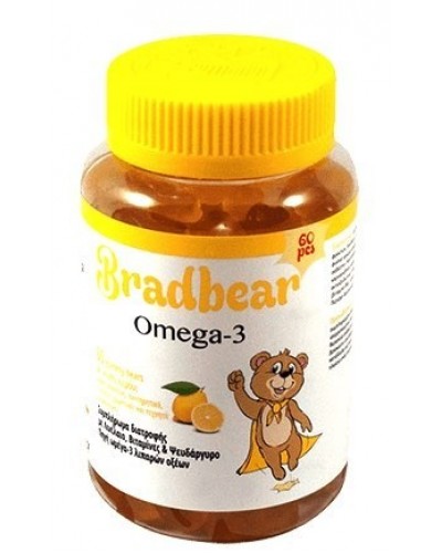 BRADEX BRADBEAR JELLYS OMEGA-3 ΜΕ ΛΙΝΕΛΑΙΟ ΒΙΤΑΜΙΝΕΣ & ΨΕΥΔΑΡΓΥΡΟ 60 ΖΕΛΕΔΑΚΙΑ