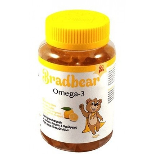 BRADEX BRADBEAR JELLYS OMEGA-3 ΜΕ ΛΙΝΕΛΑΙΟ ΒΙΤΑΜΙΝΕΣ & ΨΕΥΔΑΡΓΥΡΟ 60 ΖΕΛΕΔΑΚΙΑ