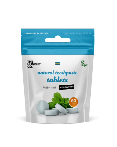 THE HUMBLE CO. NATURAL TOOTHPASTE TABS WITH FLUORIDE FRESH MINT 60TABS