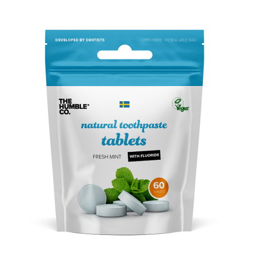 THE HUMBLE CO. NATURAL TOOTHPASTE TABS WITH FLUORIDE FRESH MINT 60TABS