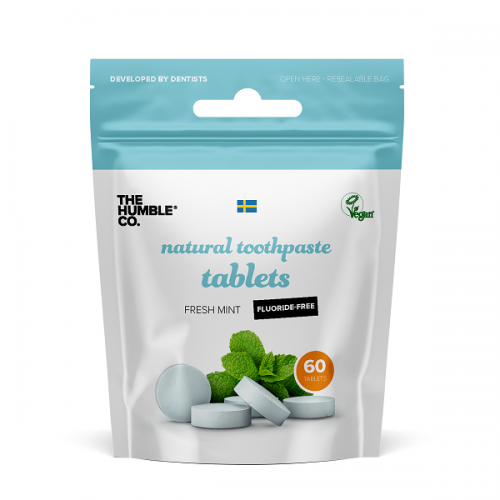 THE HUMBLE CO. NATURAL TOOTHPASTE TABS WITHOUT FLUORIDE FRESH MINT 60TABS