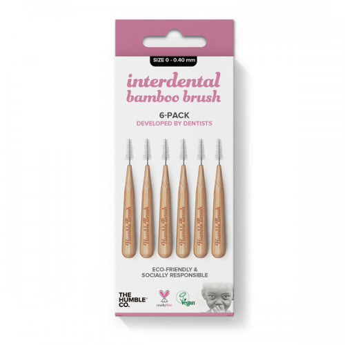 THE HUMBLE CO. BAMBOO INTERDENTAL BRUSH 6 PACK PURPLE ΜΕΣΟΔΟΝΤΙΑ ΒΟΥΡΤΣΑΚΙΑ SIZE 0 (0.4MM) 6 ΒΟΥΡΤΣΑΚΙΑ