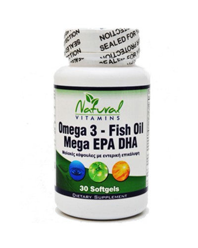 NATURAL VITAMINS OMEGA 3-FISH OIL 1,000MG-700MG EPA/DHA 30 COATED SOFTGELS