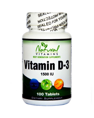 NATURAL VITAMINS VITMIN D-3 1,500 IU 100 TABS