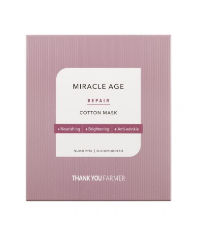 Thank You Farmer Miracle Age Repair Cotton Mask Υφασμάτινη Μάσκα Προσώπου Αντιγήρανσης & Θρέψης, 25ml