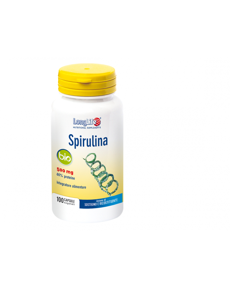 LONGLIFE Spirulina Bio 500mg 100caps  Συμπλήρωμα Διατροφής