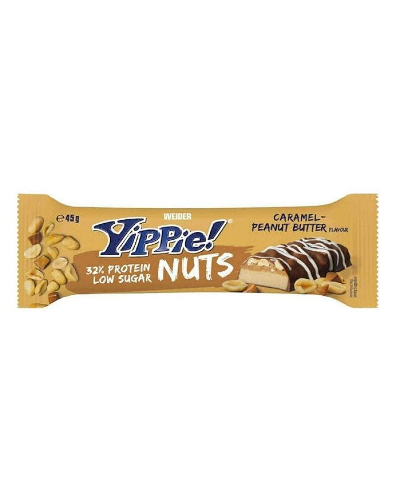 WEIDER YIPPIE NUTS 45G CARAMEL & PEANUT BUTTER