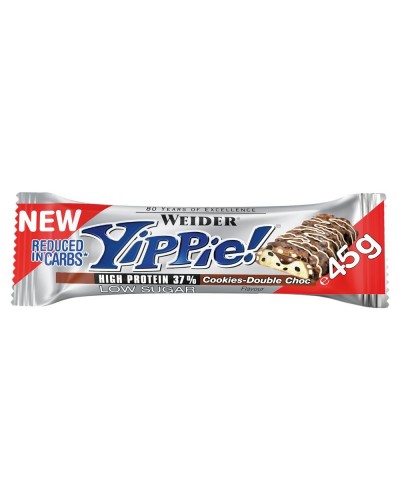 WEIDER YIPPIE BAR 45G COOKIES & DOUBLE CHOCO