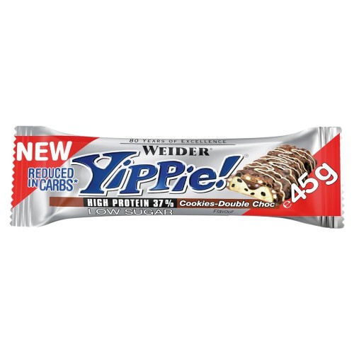 WEIDER YIPPIE BAR 45G COOKIES & DOUBLE CHOCO