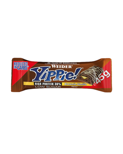 WEIDER YIPPIE BAR 45G BROWNIE & VANILLA