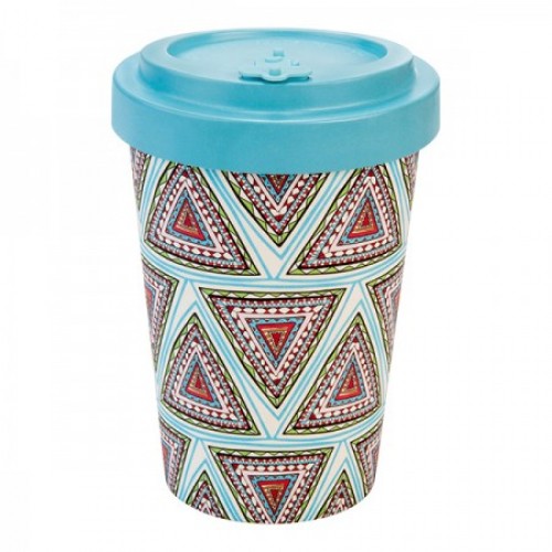 WELL BAMBOO CUP 400ml AZTEC BLUE