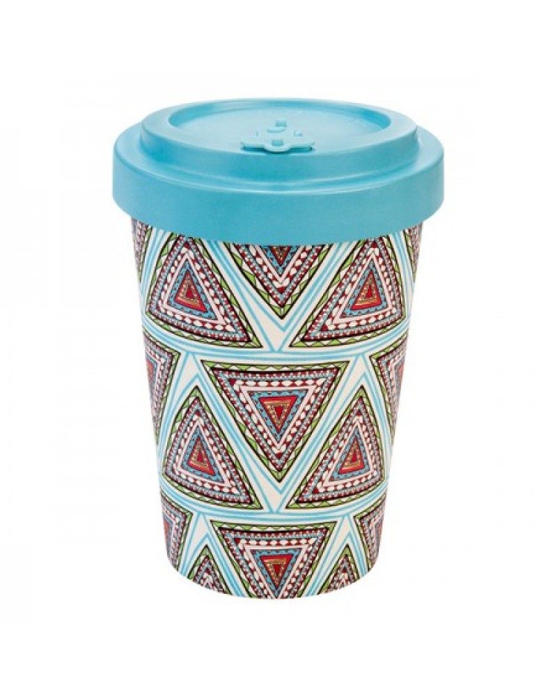 WELL BAMBOO CUP 400ml AZTEC BLUE