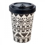 WELL BAMBOO CUP 400ml AZTEC WHITE BLACK
