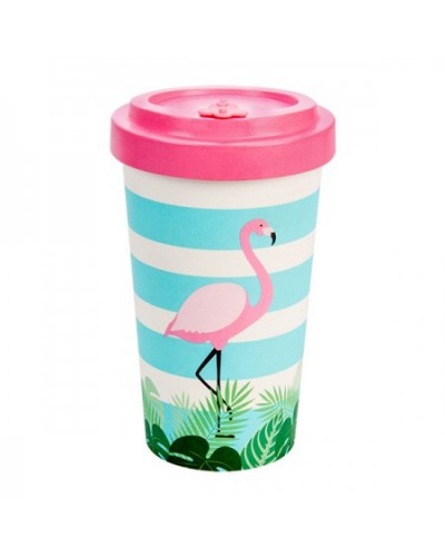 WELL BAMBOO CUP 500ml FLAMINGO PINK